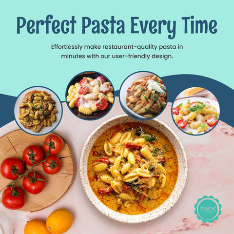 O'Creme pasta roller showcases durable metal frame for long-lasting kitchen use