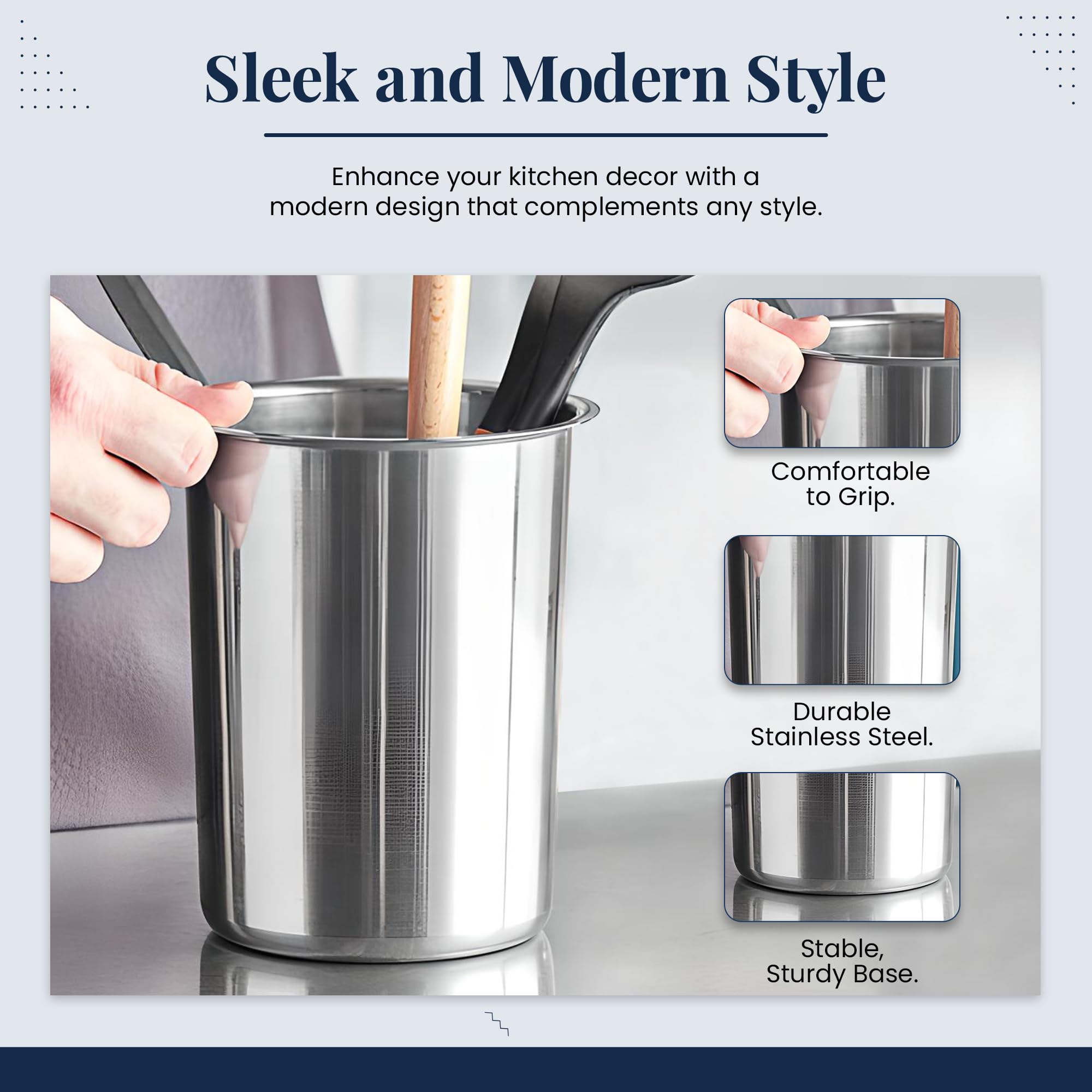 OCS Parts dishwasher-safe utensil holder simplifies cleanup after cooking.