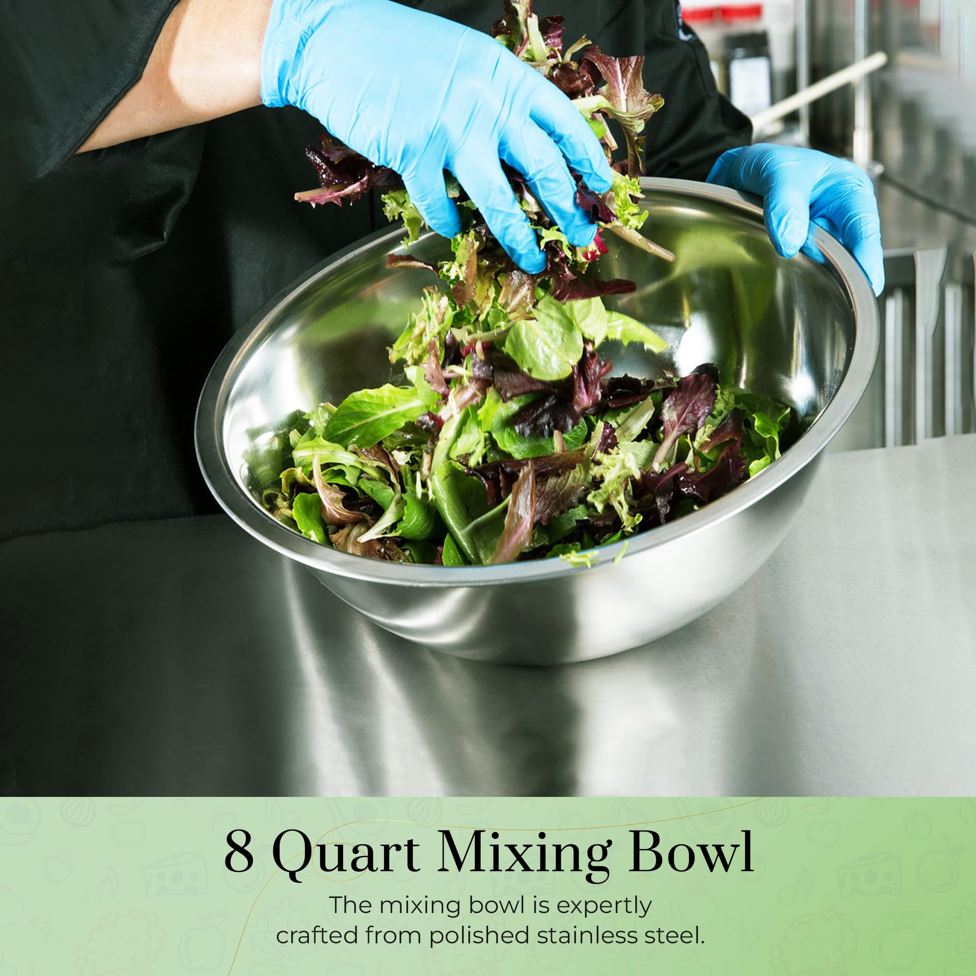 OCS Parts professional 8 qt mixing bowls for commercial kitchen use