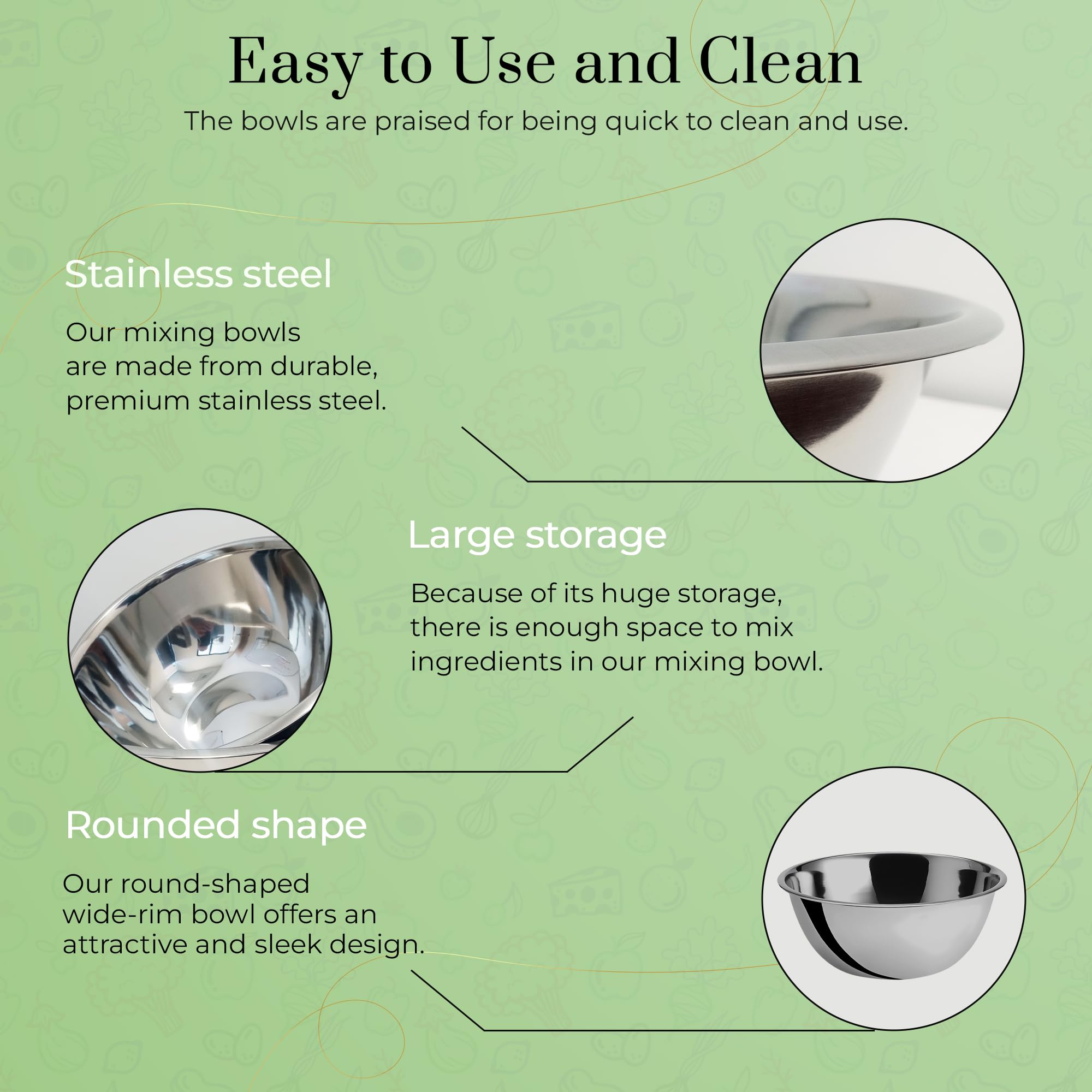 OCS Parts 8 qt mixing bowls perfect for salad prep and large tosses