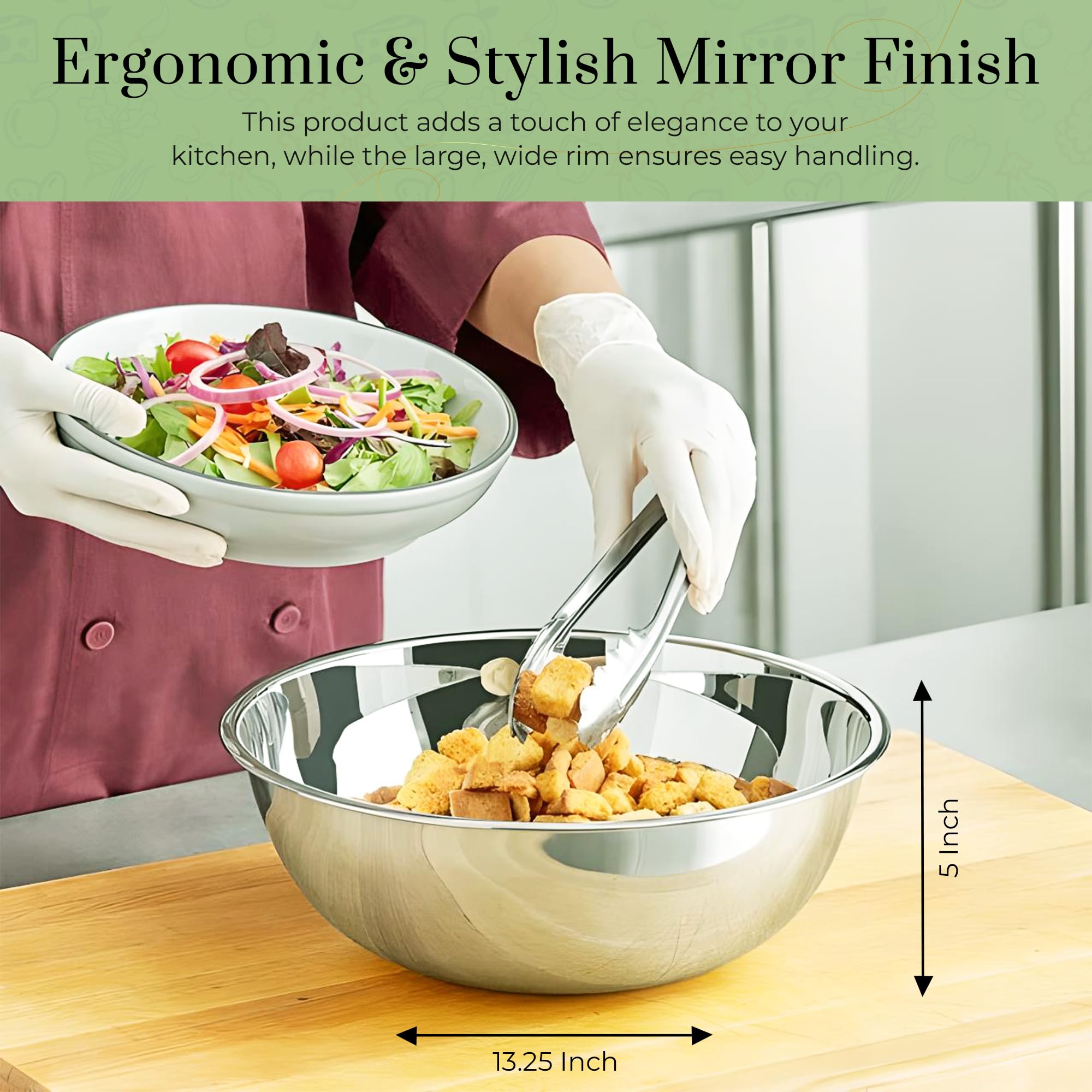 OCS Parts stackable design 8 qt mixing bowls saved space when stored
