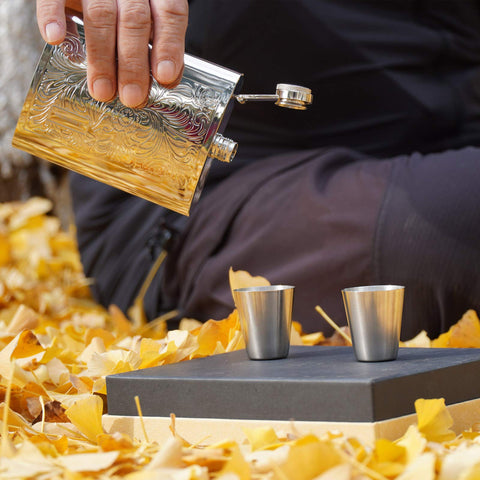 Octaville flask and included funnel, easy filling anytime.
