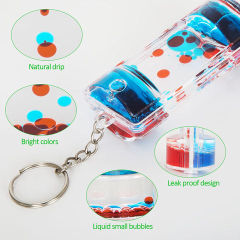 OCTTN colorful liquid hourglass keychain in bright hues