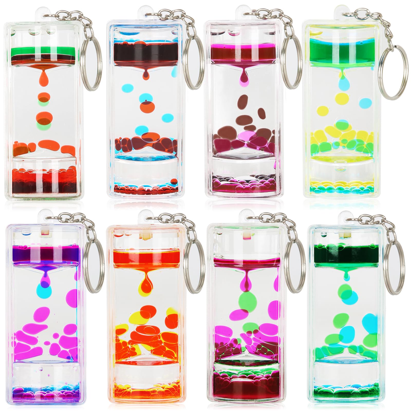 OCTTN compact keychain timer with liquid drops for portable relaxation