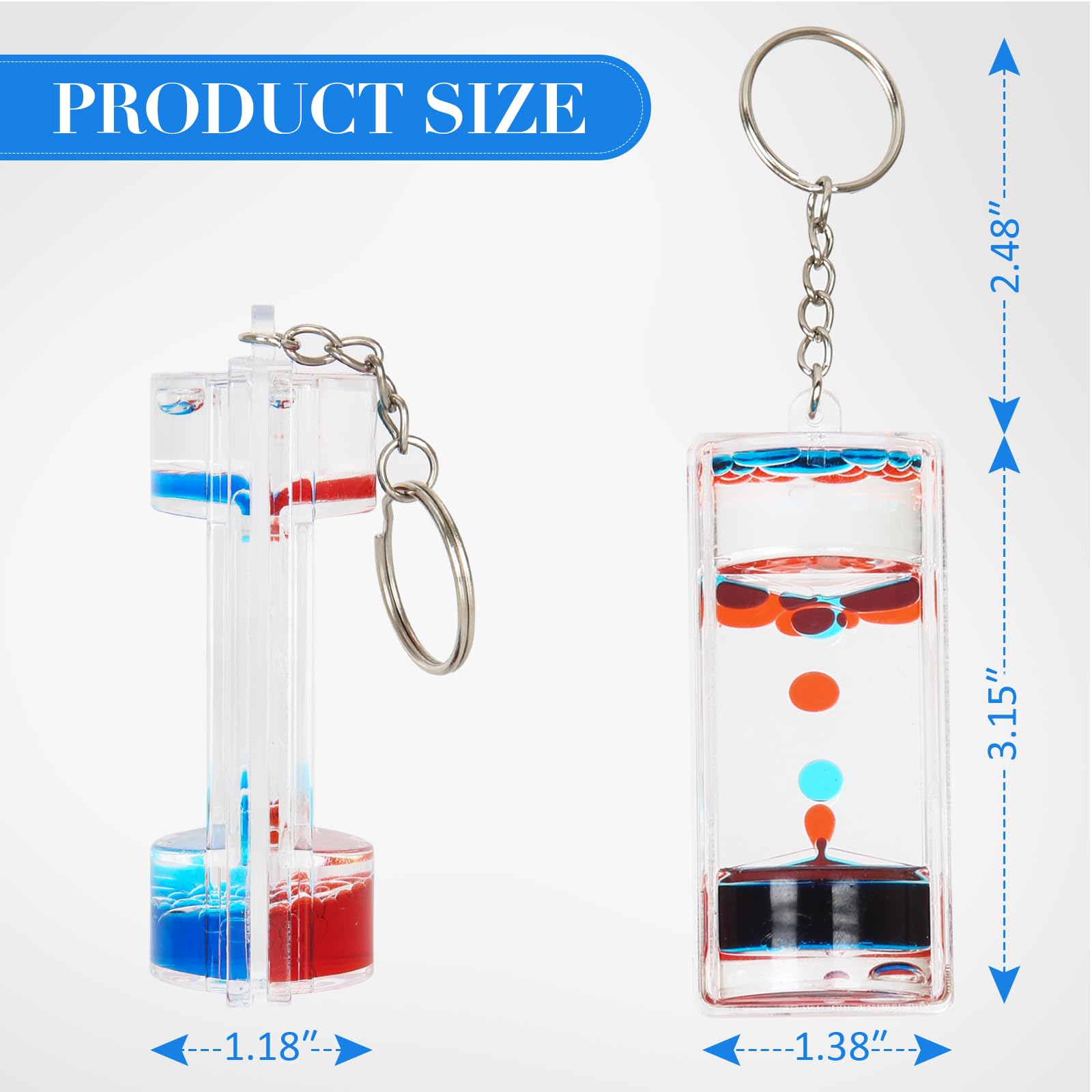 OCTTN liquid motion bubbler keychain showing flowing droplets