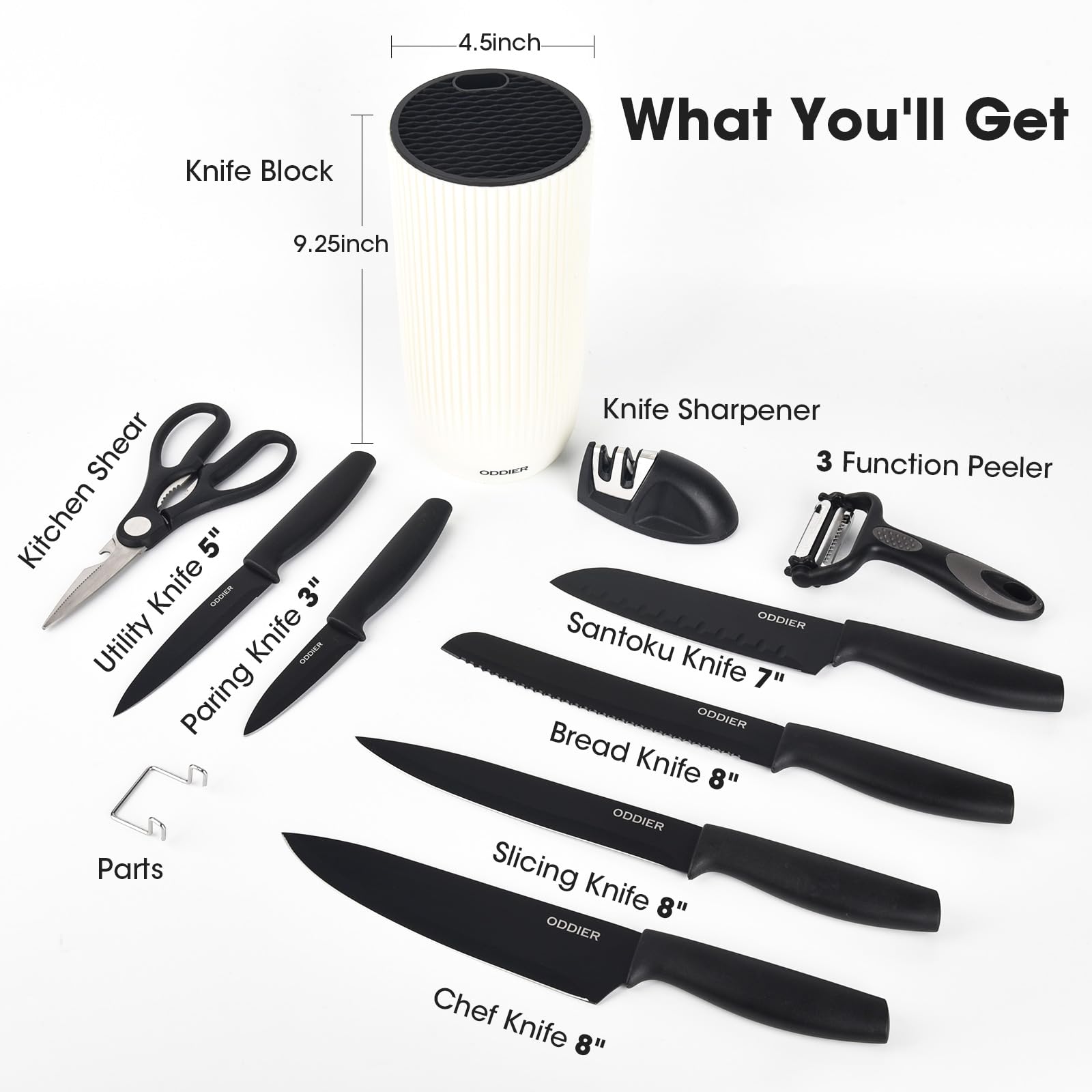 ODDIER 8-inch chef knife highlights precise cuts with high-carbon steel