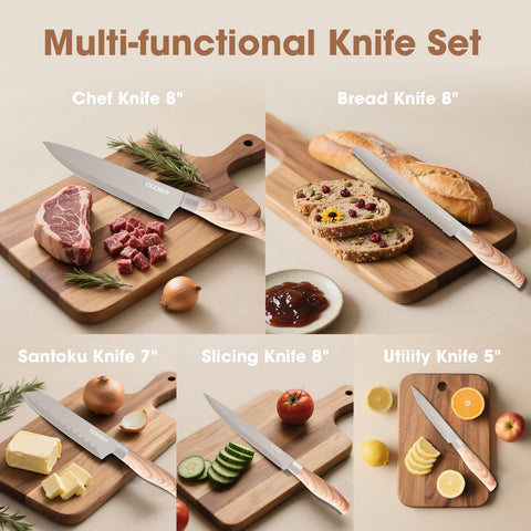 ODDIER 7-inch Santoku knife for versatile chopping