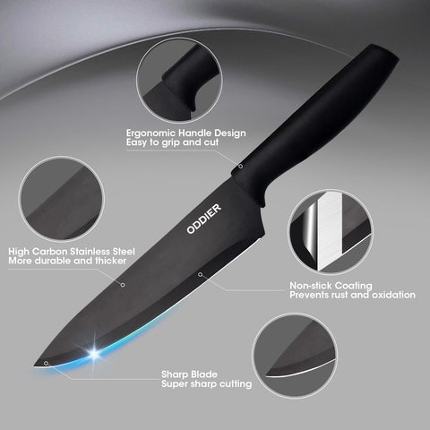 Oddier 7 inch Santoku knife for precise chopping.