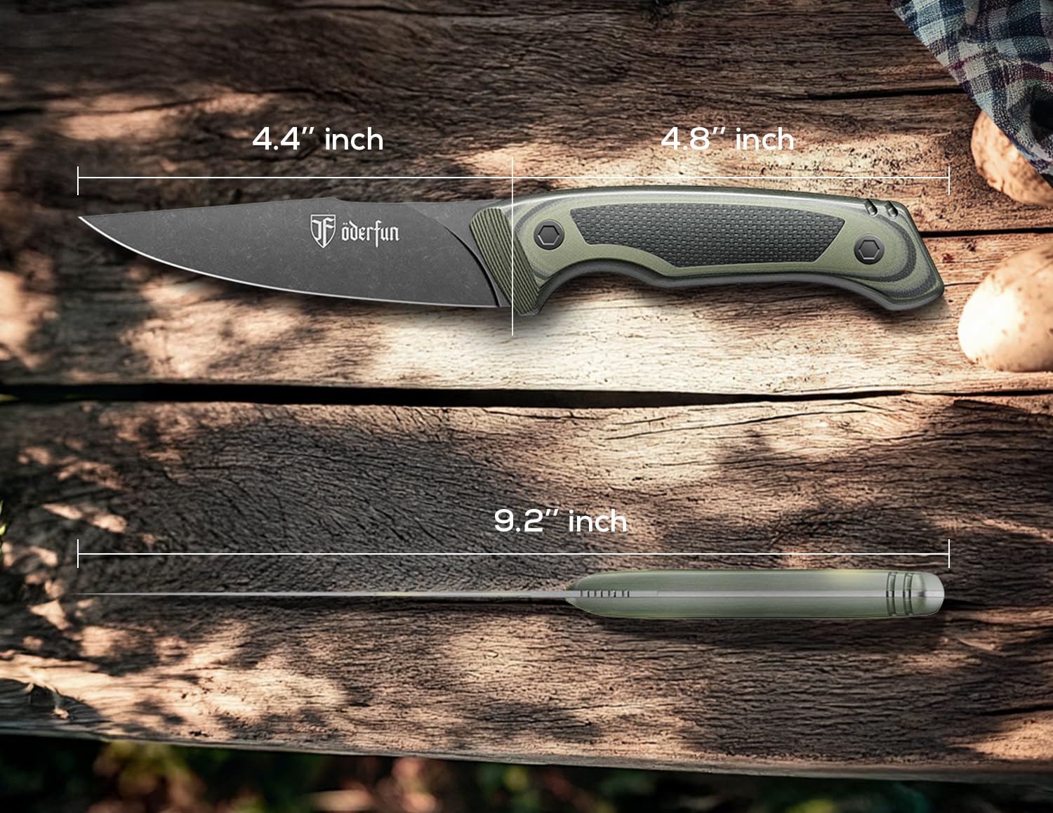 Camouflage packaging hints at a rugged, gift-ready knife from ODERFUN.