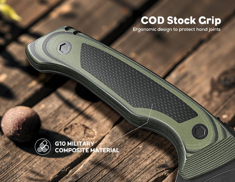 12° V-edge detail on the ODERFUN knife enables precise fruit prep and clean cuts.