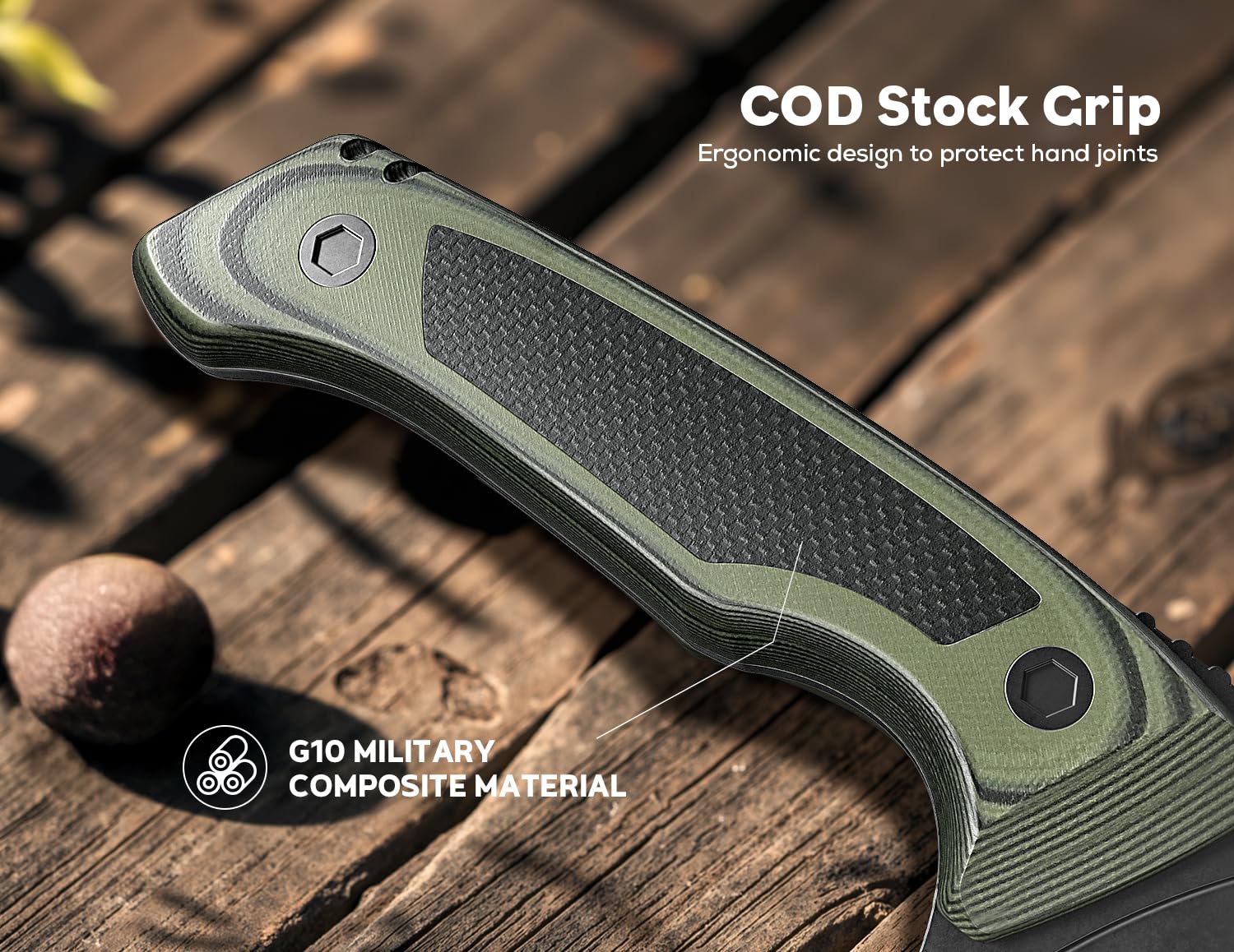 ODERFUN gyuto design scene shows versatile chef knife for camp kitchen and wilderness meals