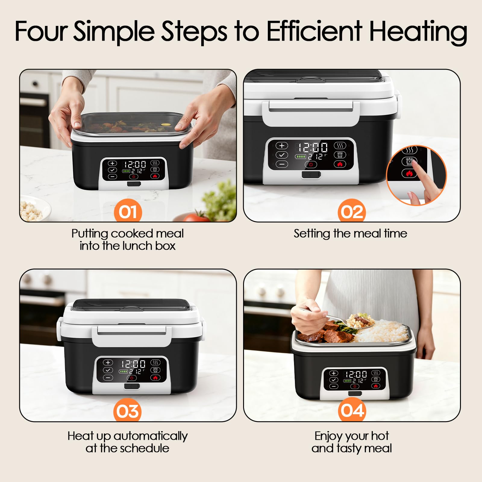 Odopok removable divider lunch box for flexible meal layout