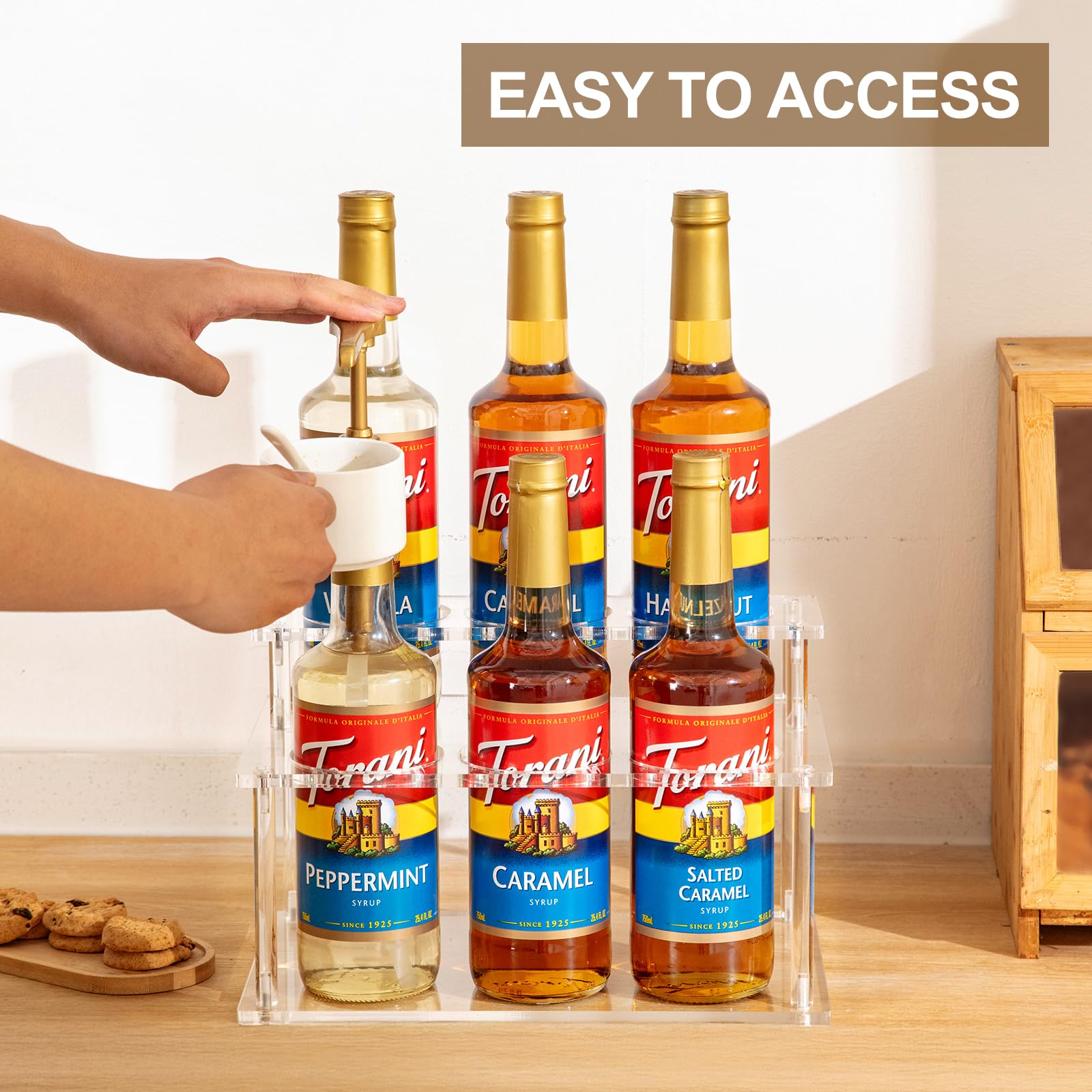 ODPEOZT multifunction rack for wine and condiments on counter