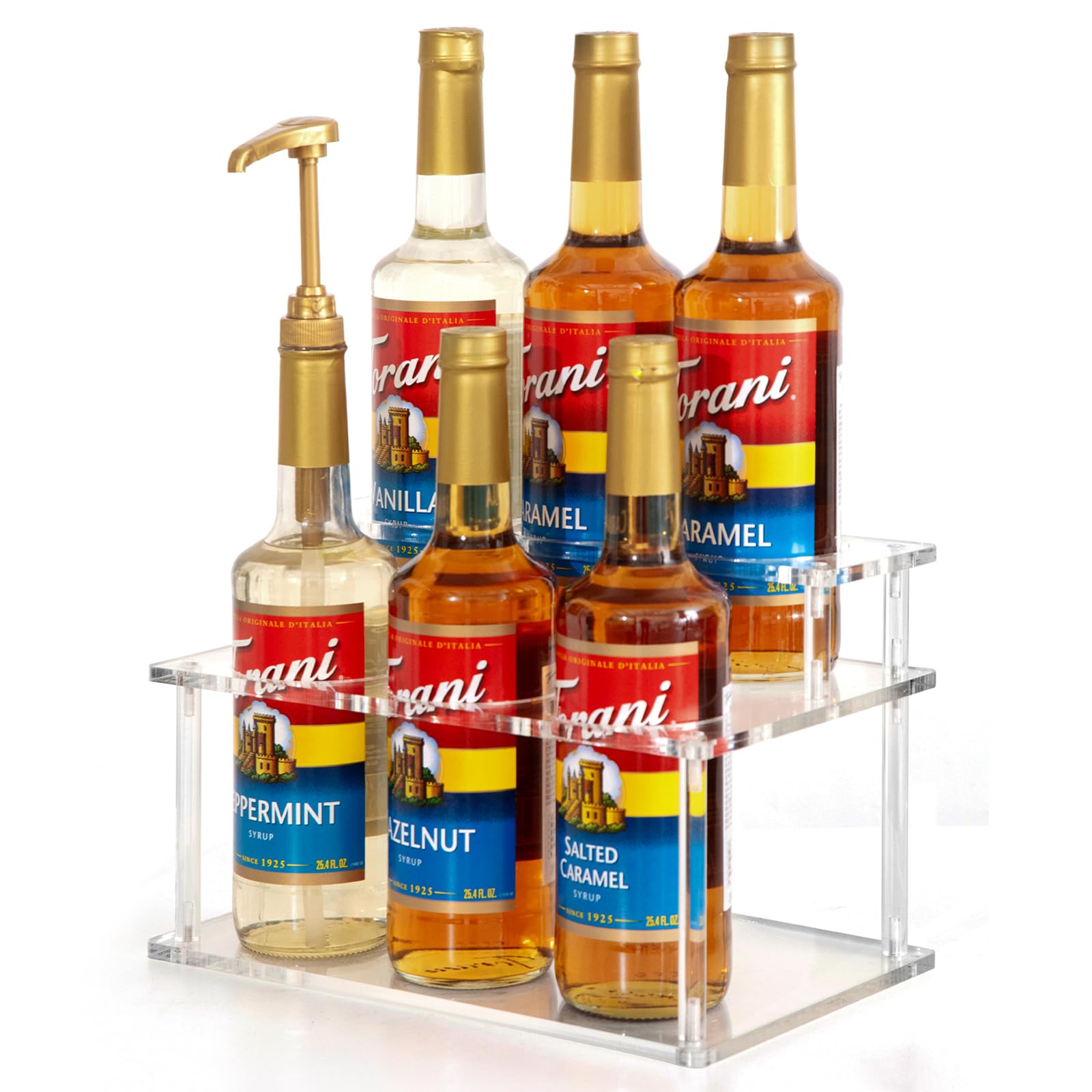 ODPEOZT syrup rack on counter for organized coffee bar