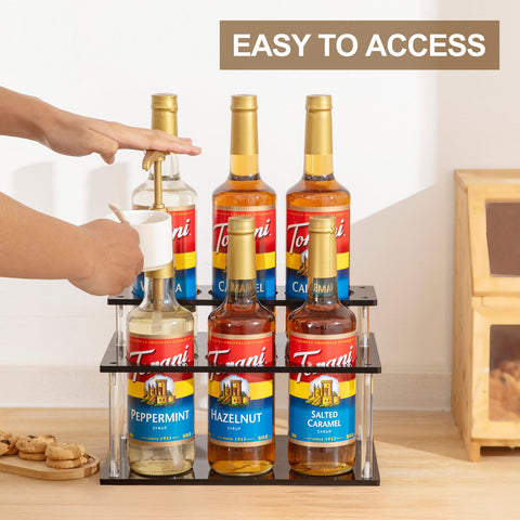 ODPEOZT coffee-bar display and organizer keeps syrups within reach during busy mornings