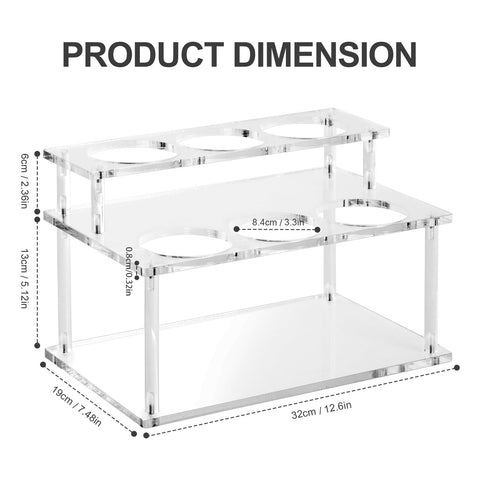 ODPEOZT clear rack side angle showing sturdy bottle circles