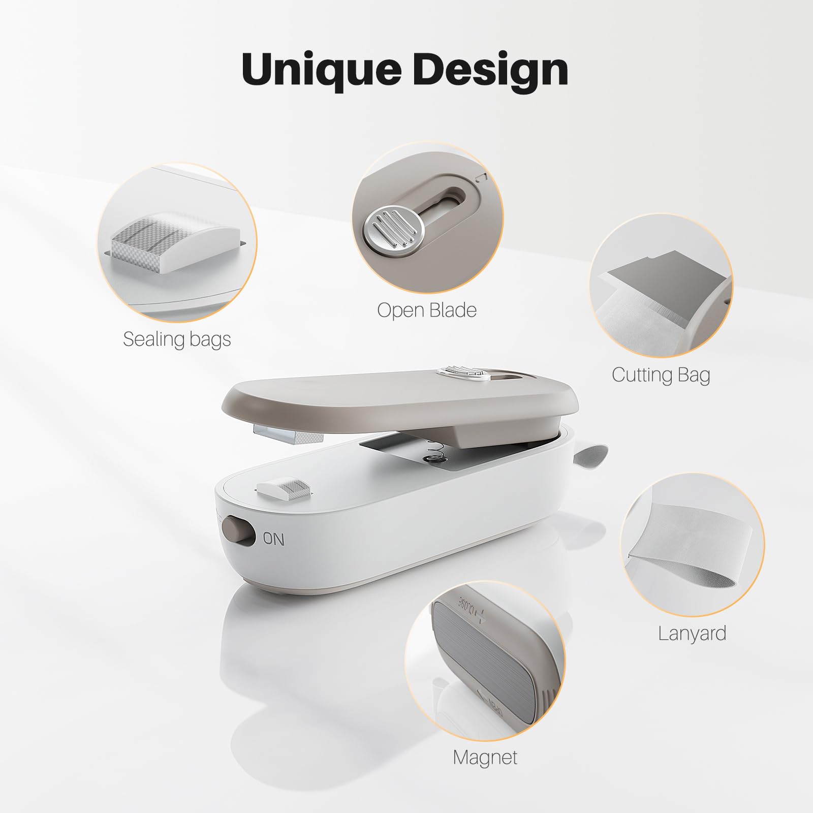 ODSD bag sealer cutter in one device for easy bag prep.