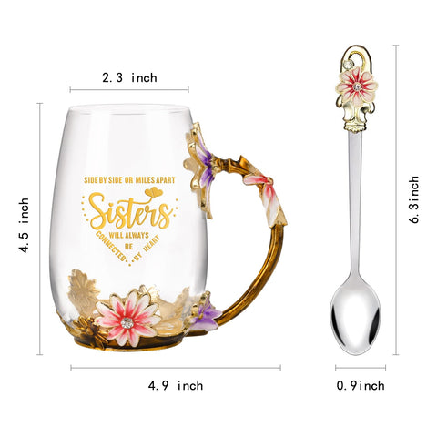 OEAGO enamel spoon paired with mug for complete tea set.