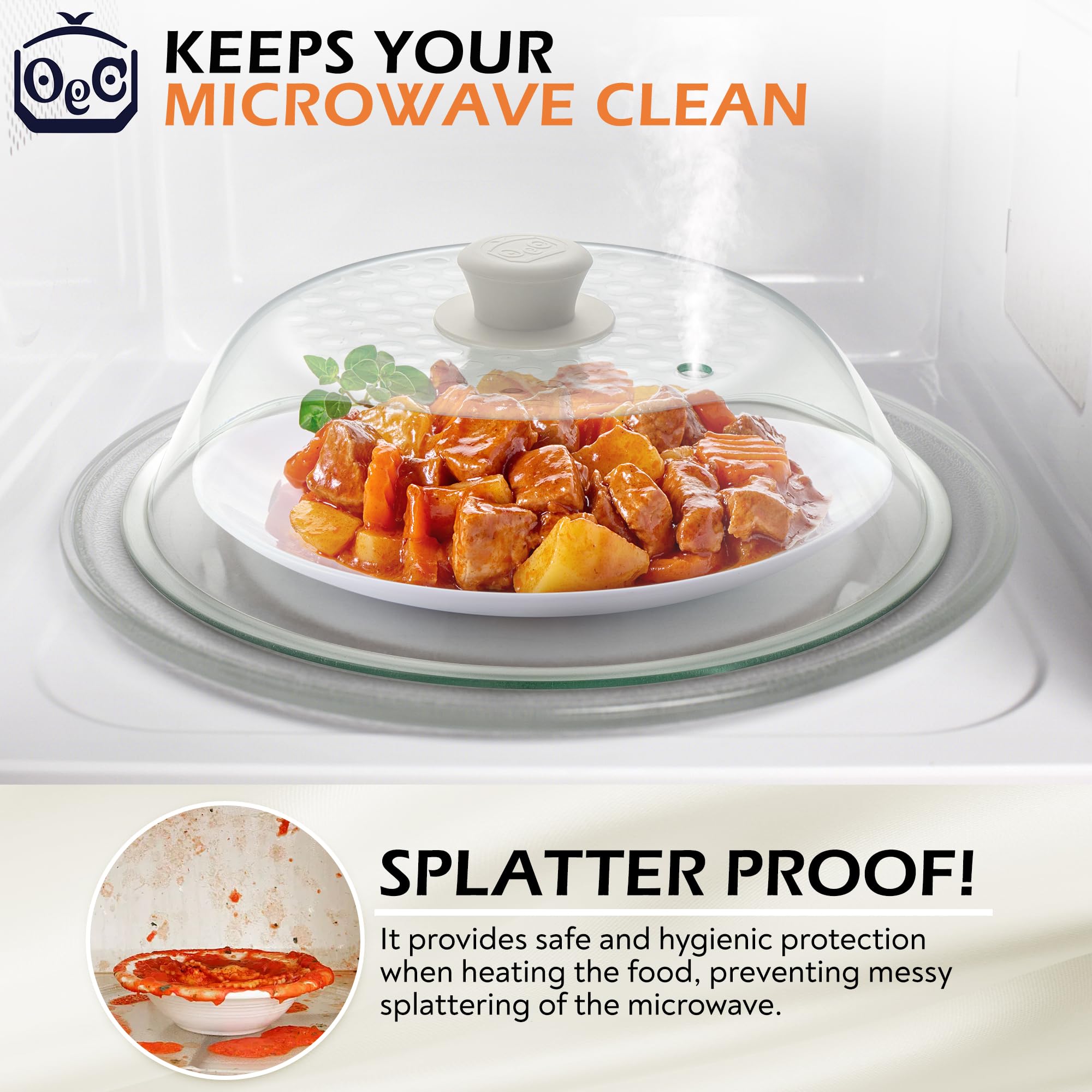 OEC steam vent helps release steam without splashes.