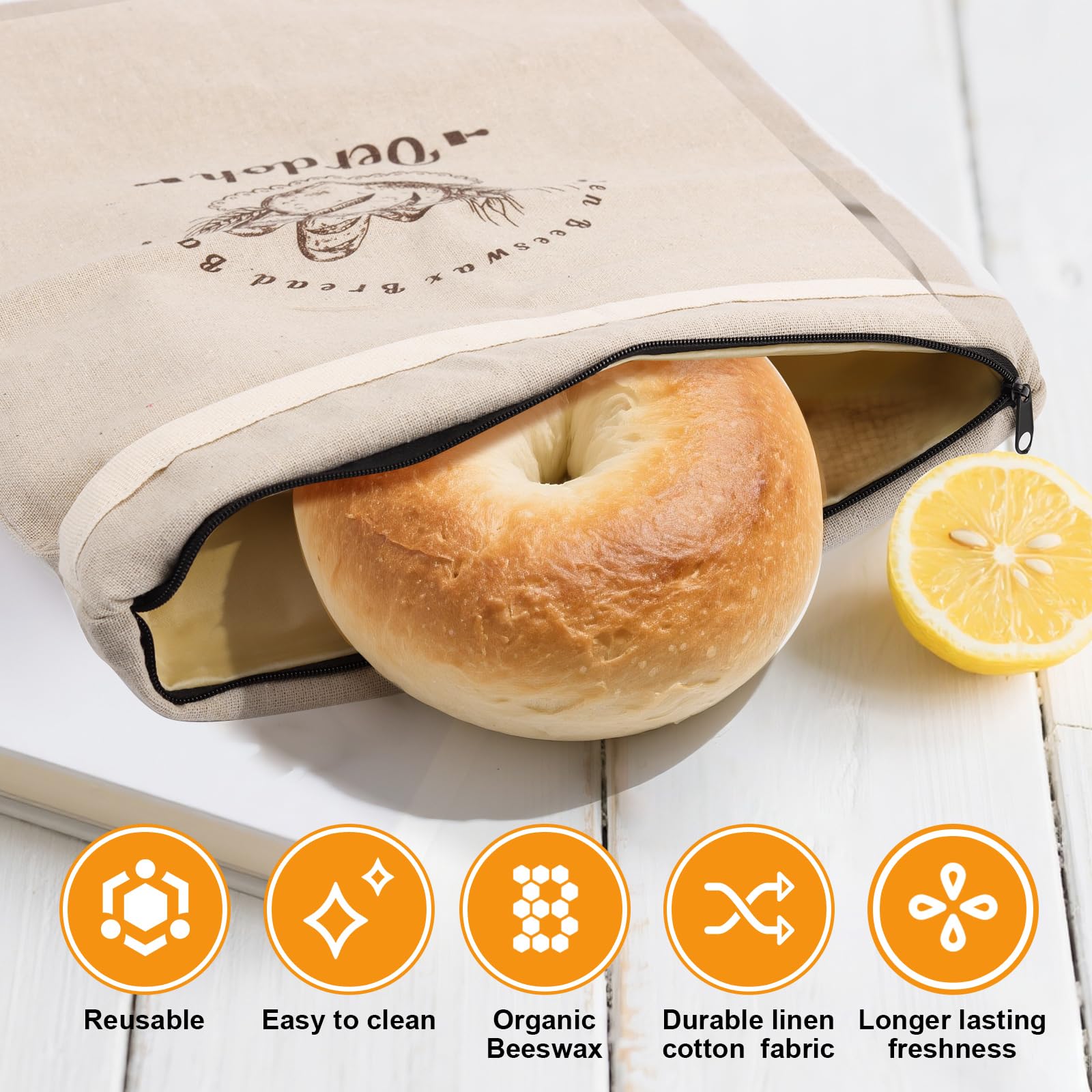 Oerdoh bread bag seal zipper demonstrates airtight freshness