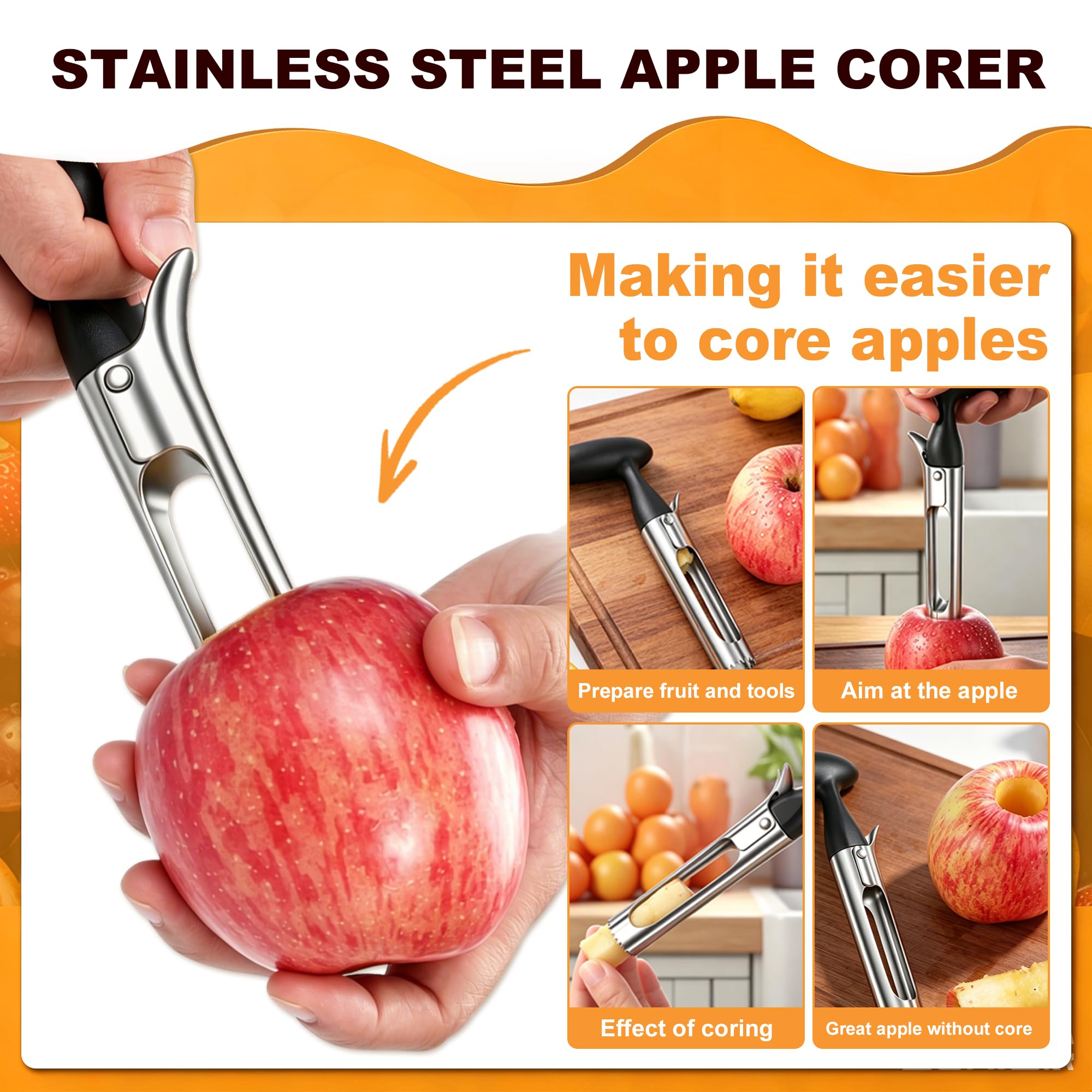 OERPHO multi-function set includes core removers and peeling knife.