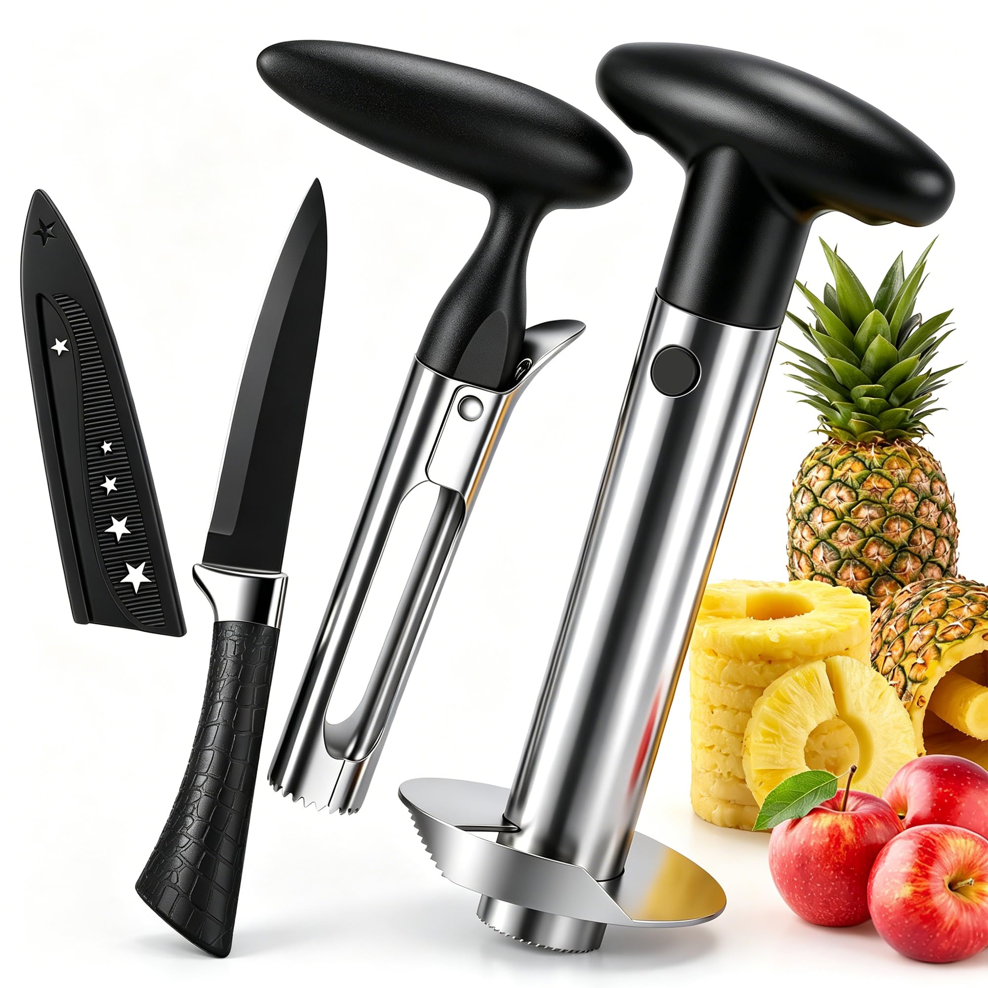 OERPHO pineapple corer and slicer assembled for quick, mess-free fruit prep.