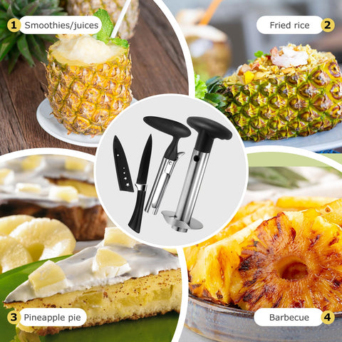 OERPHO pineapple peeler demonstrating easy skin removal.