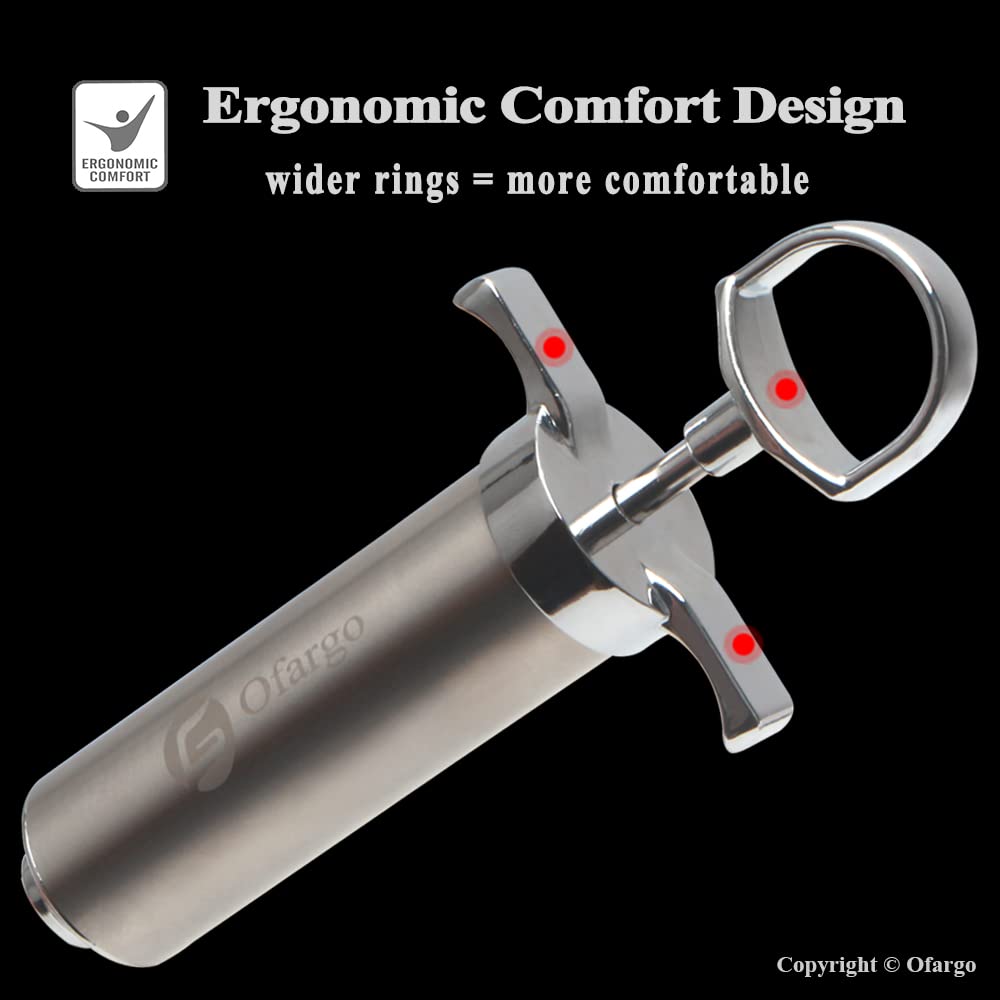 Ofargo four-needle set for even distribution of sauces in large cuts.