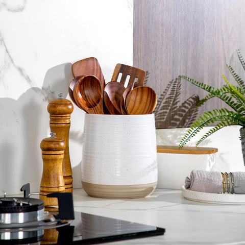 Officepal natural texture and terra-cotta base add rustic charm.