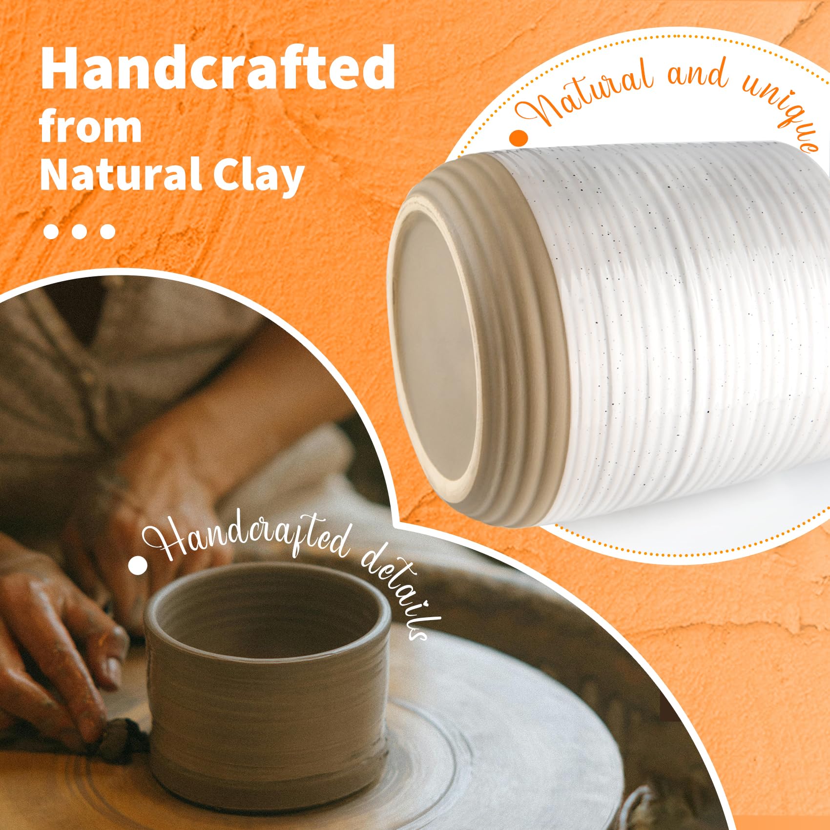Officepal sesame glaze ceramic offers durable farmhouse style.