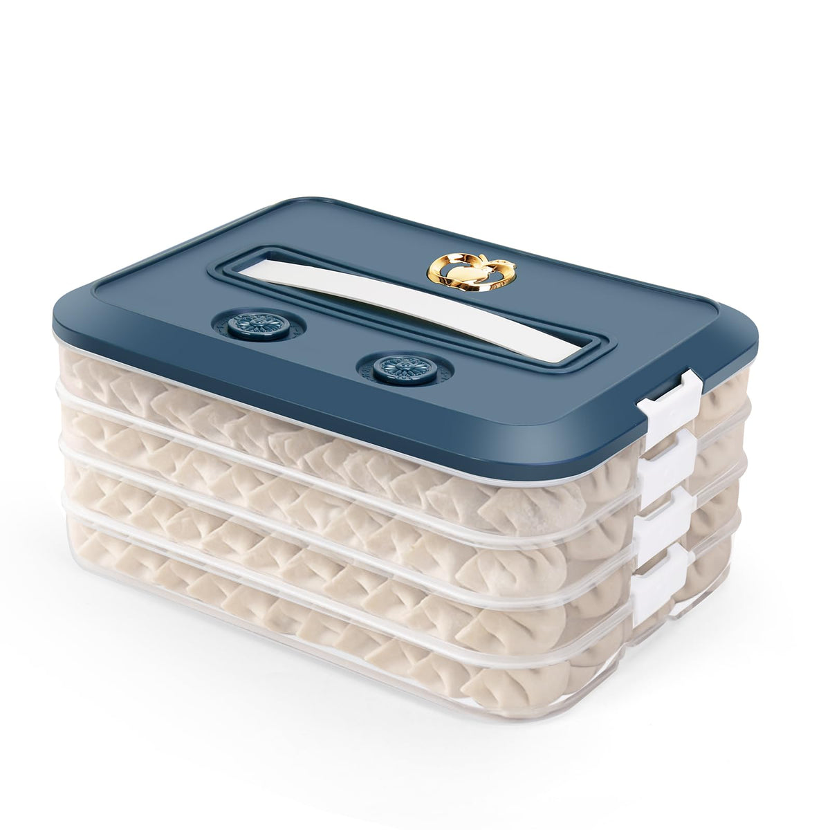 OFFKITSLY 4-layer stackable container in blue offers clear content visibility.