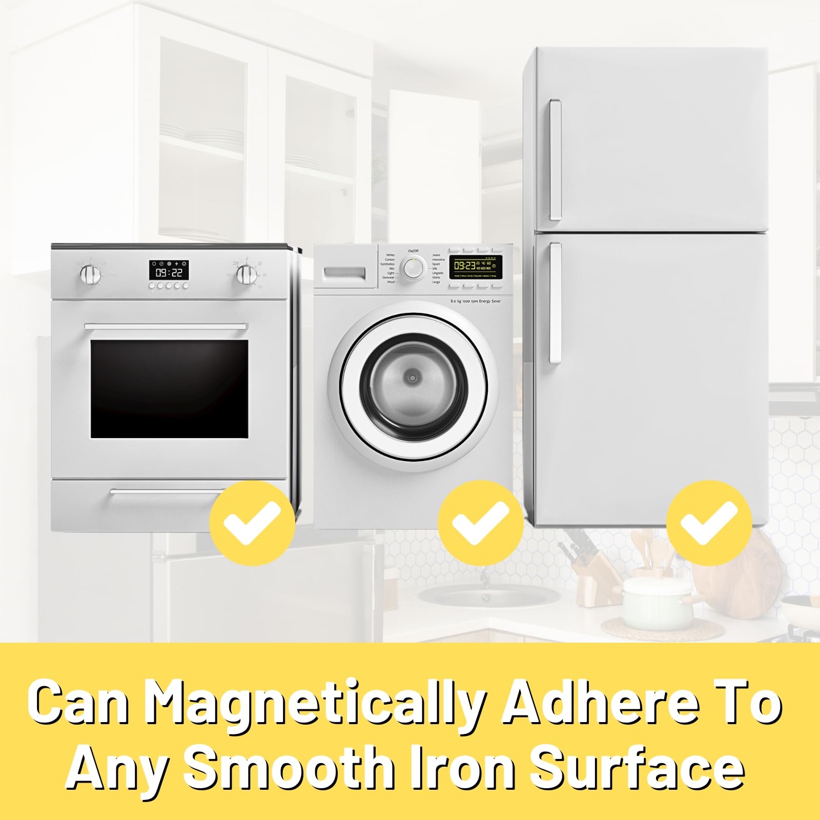 Ofiray-home compact magnetic shelf demonstrates easy, drill-free installation.