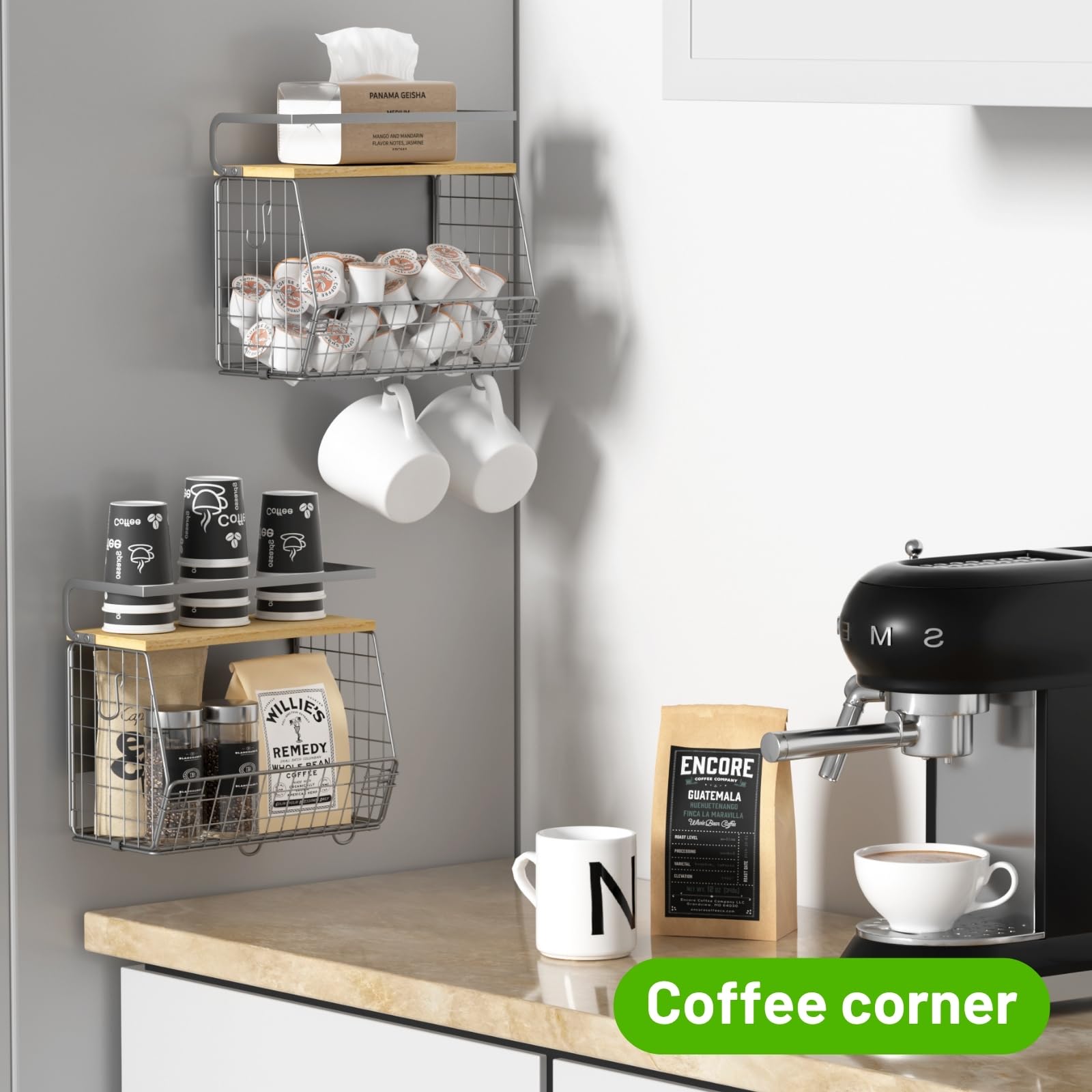 Ofiray-home fruit and vegetable storage bins on a magnetic shelf