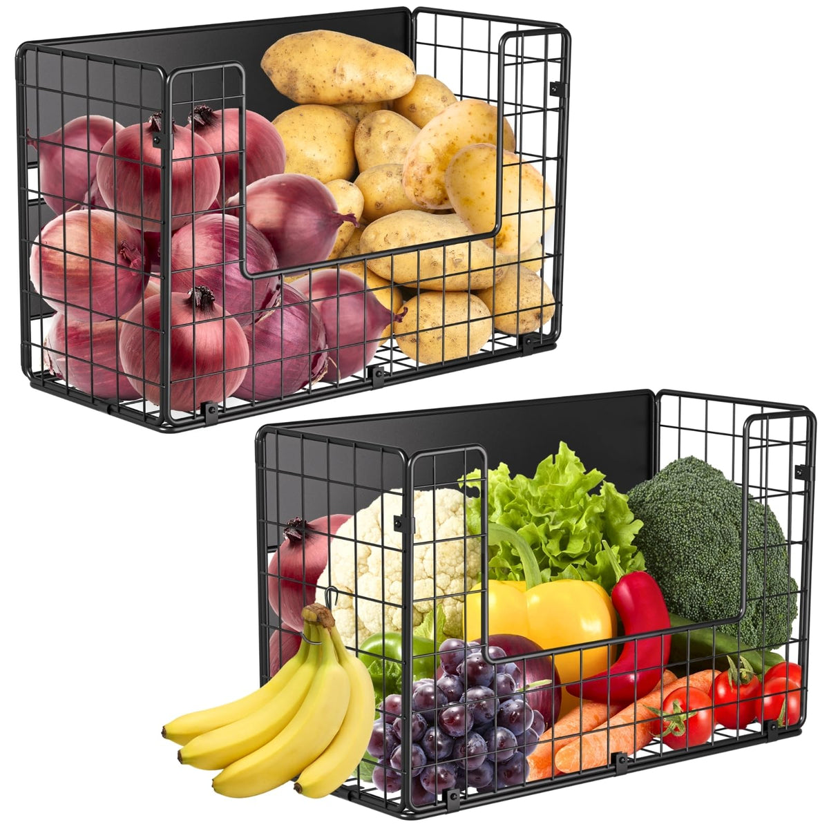 Ofiray-home magnetic fridge shelf on the side holding fruit for fresh storage.