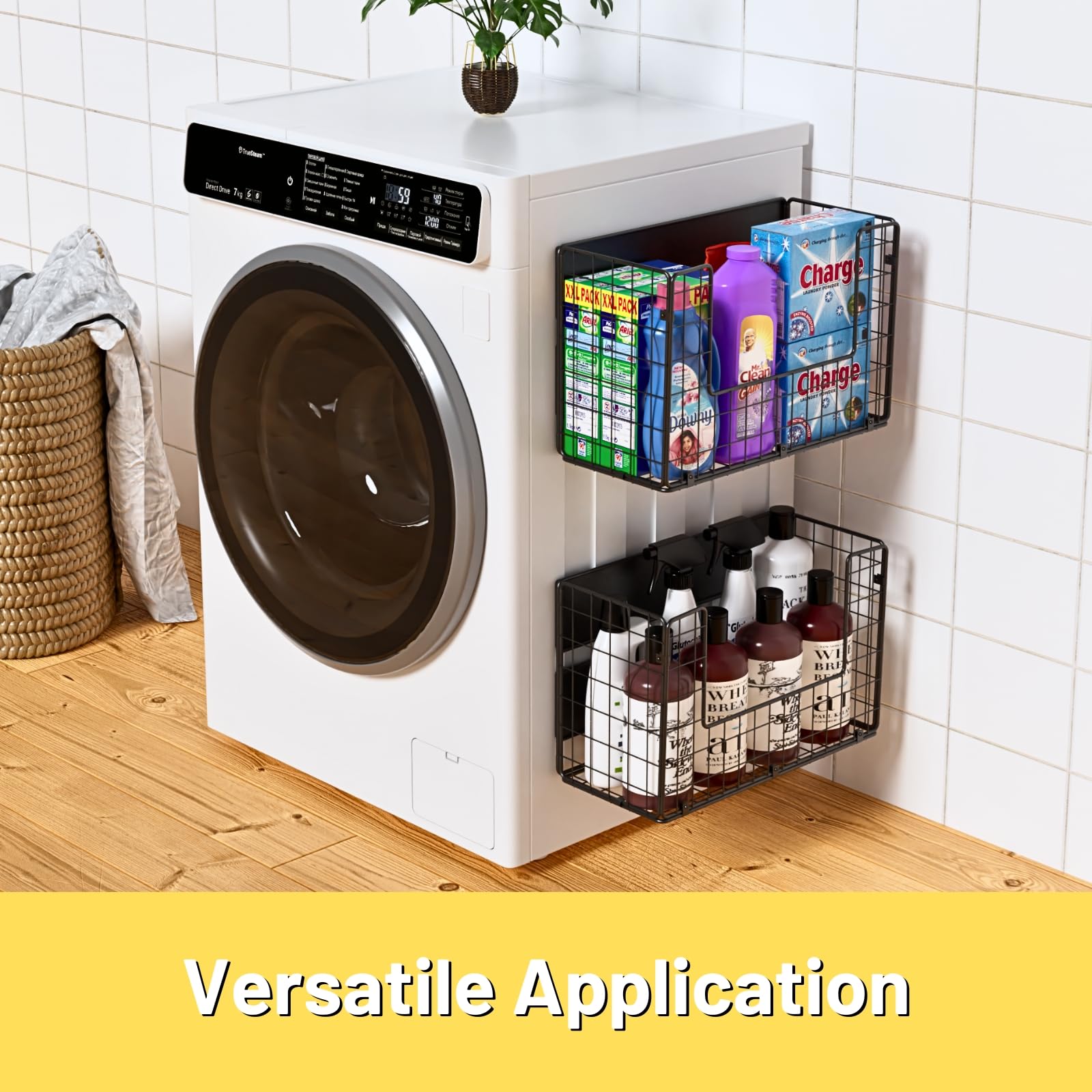 Ofiray-home magnetic shelf for kitchen counter organization on a metal surface.
