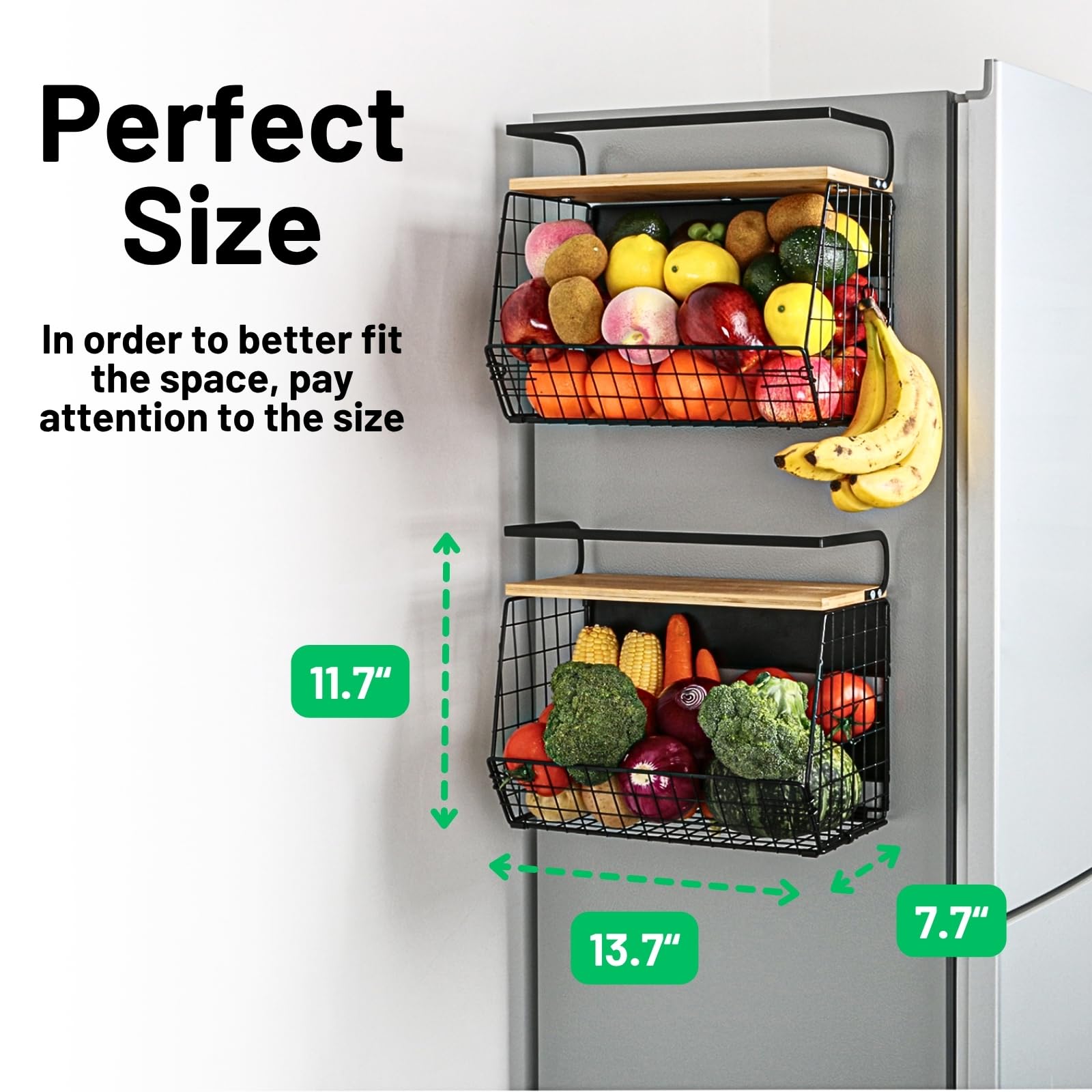 Ofiray-home magnetic shelf large capacity for fruits and vegetables