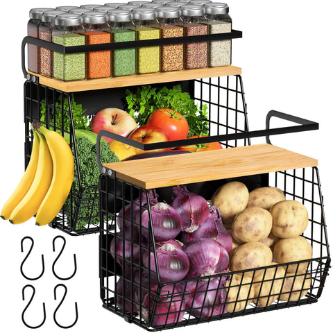 Ofiray-home magnetic shelf on fridge with wood lid keeps items organized and accessible.