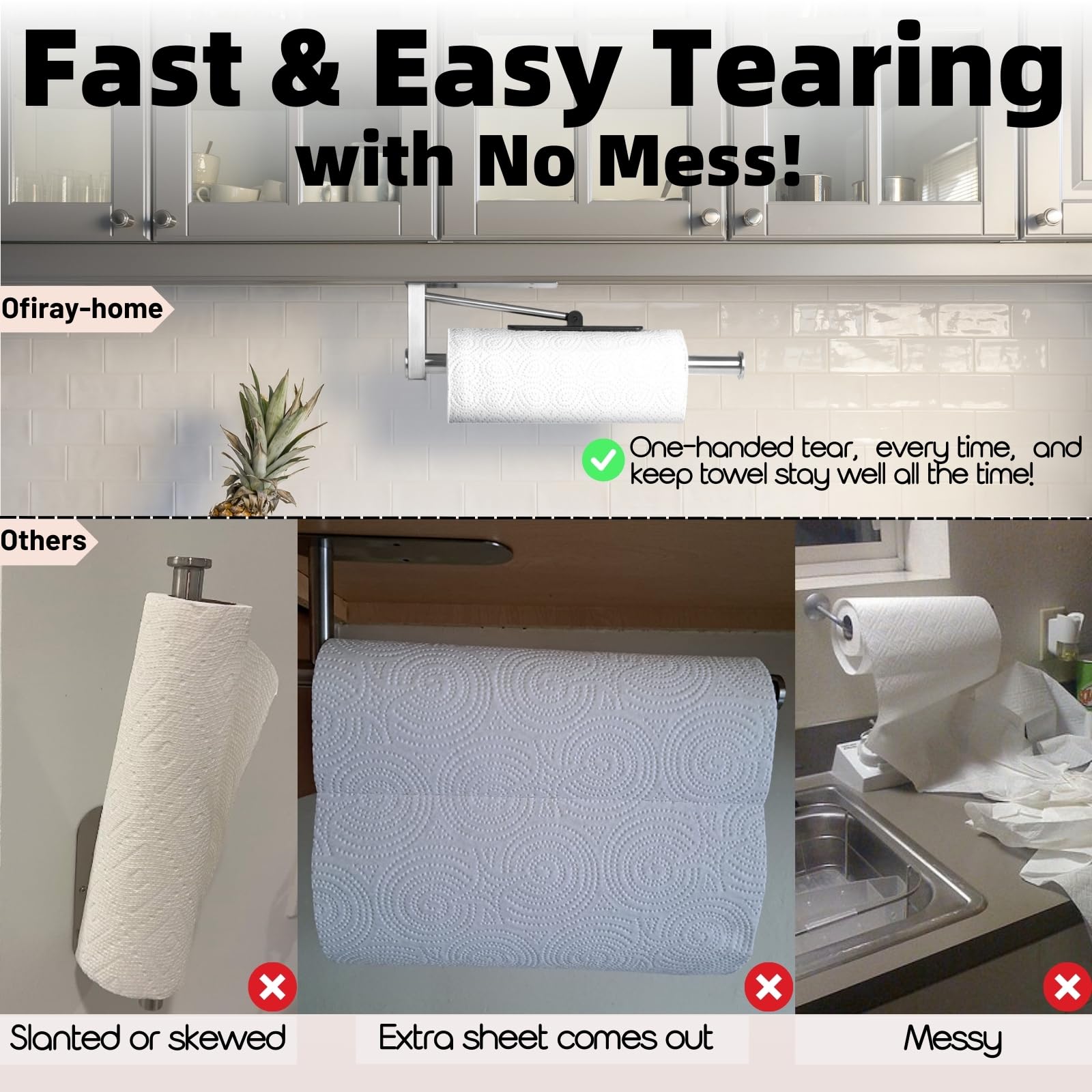 Ofiray-home secure clip keeps towels neat and unrolled during use