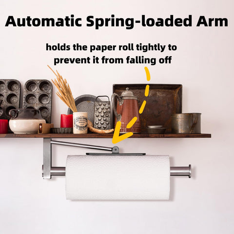 Ofiray-home spring-loaded arm adjusts to different roll sizes