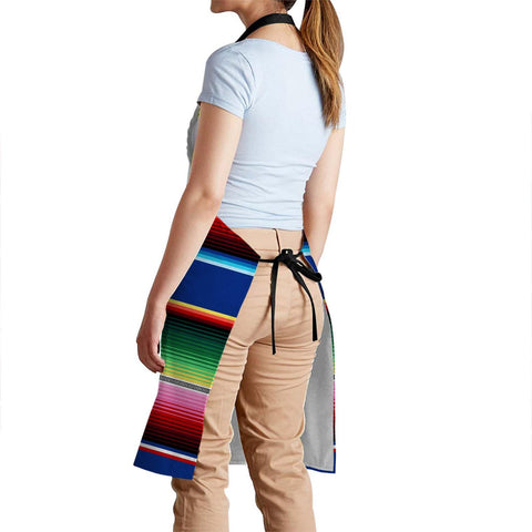 oFloral halterneck design demonstrates secure wear during active cooking