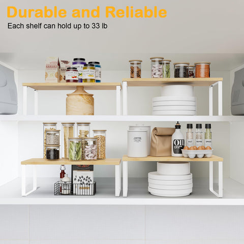 OGEMXU stackable expandable shelves ideal for narrow kitchen spaces
