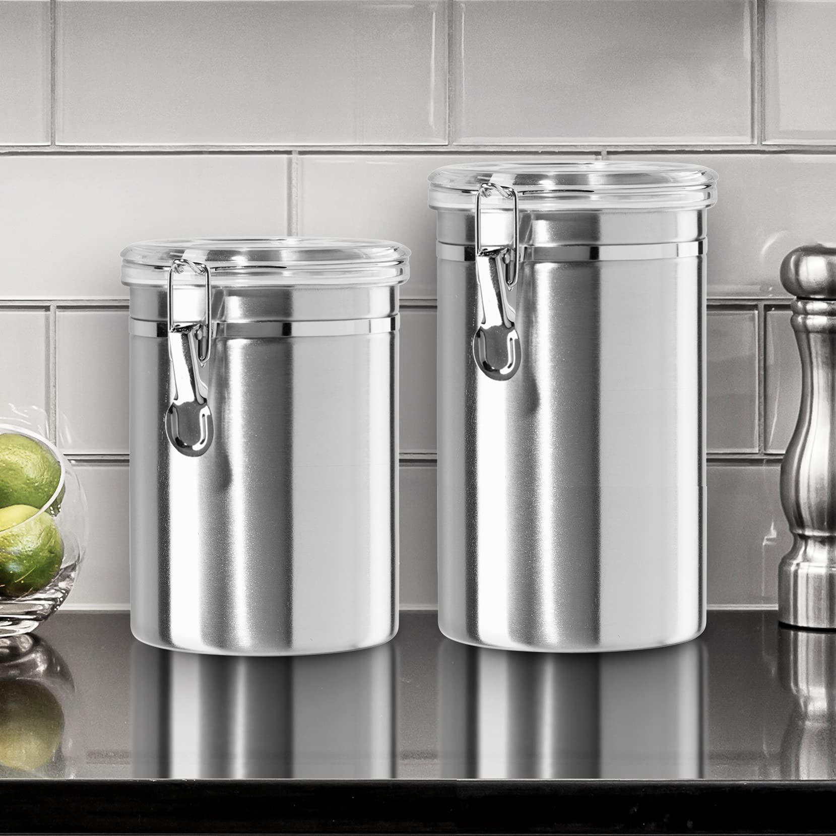 Oggi 62oz see-through lid container to quickly identify contents.