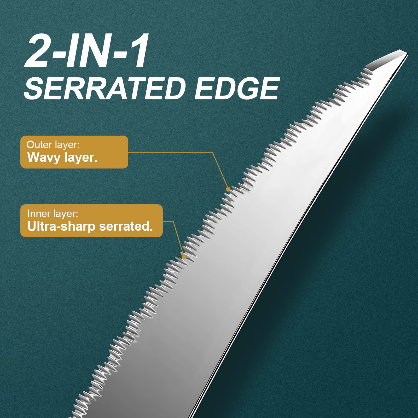 OGORI 2-in-1 serrated knife design for easy slicing