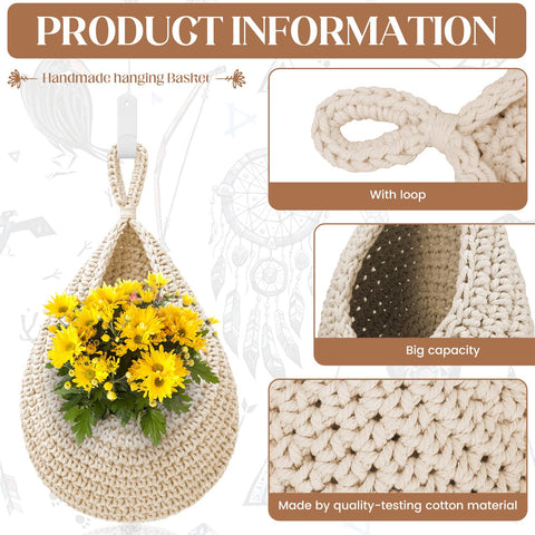 OGOTEZ handwoven cotton baskets with teardrop design add breathable kitchen storage.
