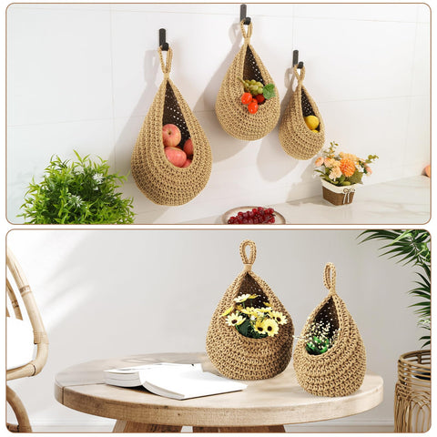 OGOTEZ handwoven teardrop basket small ideal for potatoes and daily items.