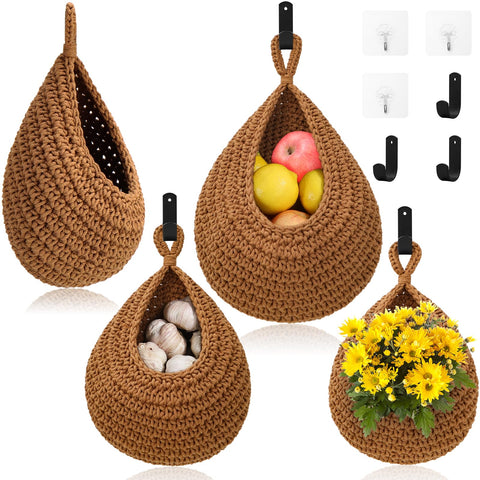 OGOTEZ hanging-fruit-basket-large: organized onions and apples within reach