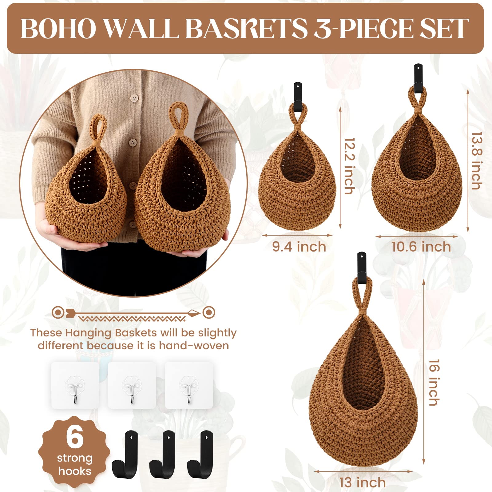 OGOTEZ six-hook-wall-mount-kit: easy secure installation for kitchen decor