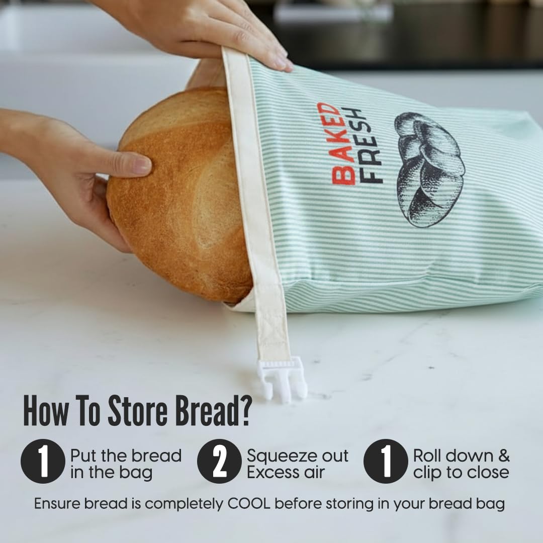 OH LA PEAR sourdough stored in a bread bag to preserve aroma