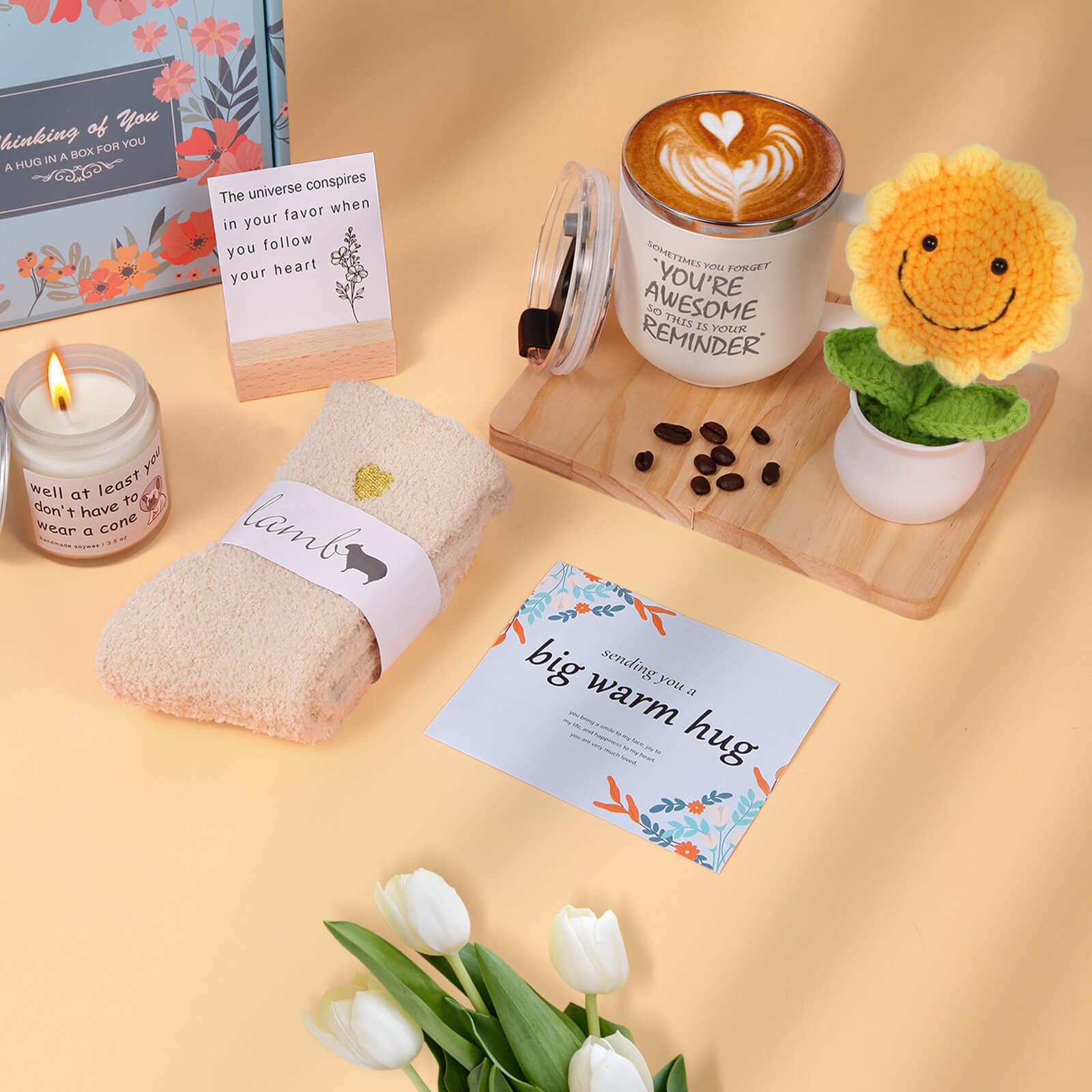 OHATOS Get Well Basket mug view with uplifting message for daily reminders