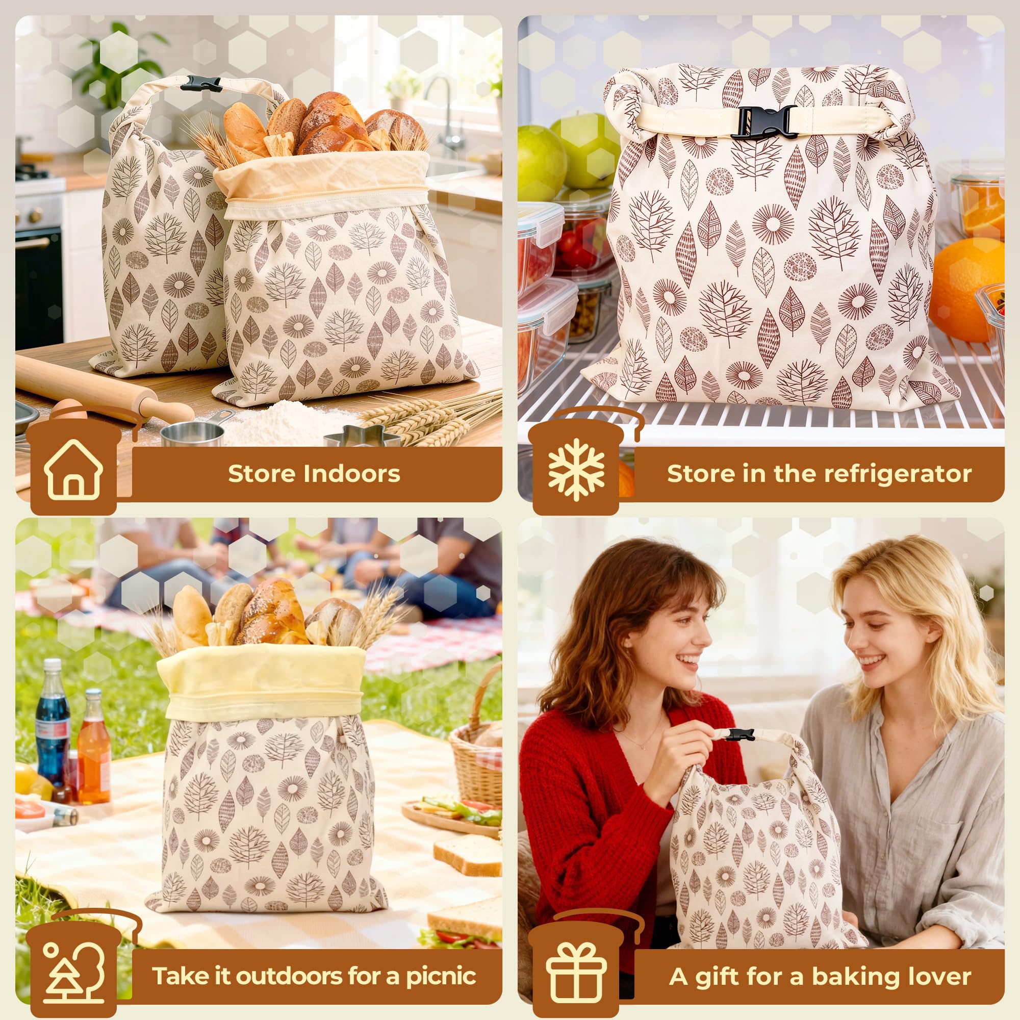 OHIYO bread bag design with charming prints for homemade bread
